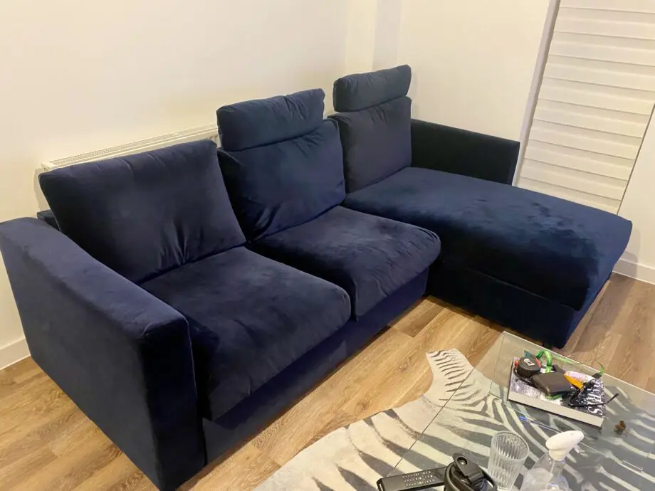 IKEA VIMLE 3-Seat Sofa with Chaise – Djuparp Dark Blue – Excellent Condition