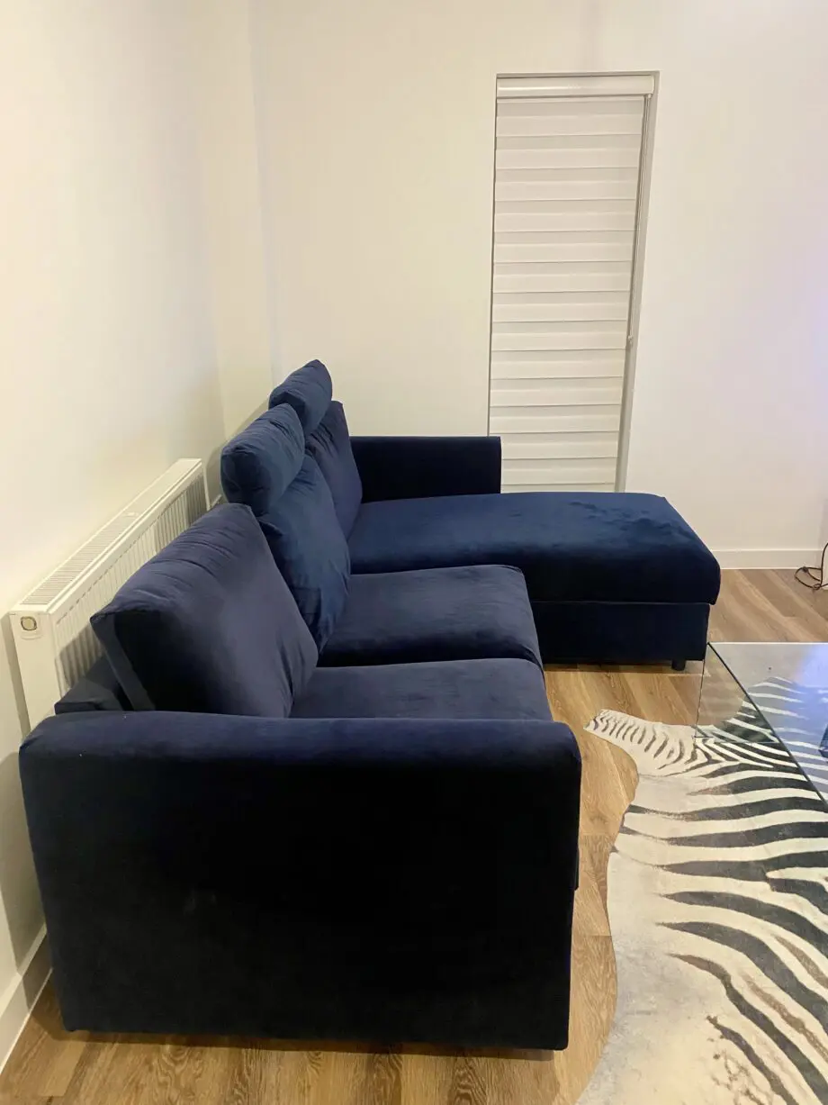 IKEA VIMLE 3-Seat Sofa with Chaise – Djuparp Dark Blue – Excellent Condition