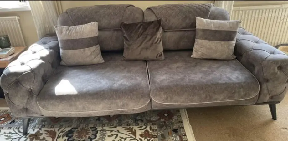 2 and 3 seater Adjustable grey sofas