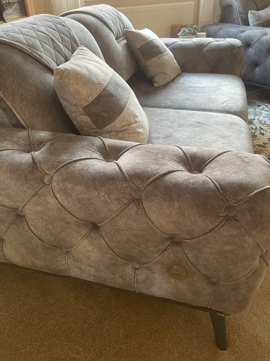 2 and 3 seater Adjustable grey sofas