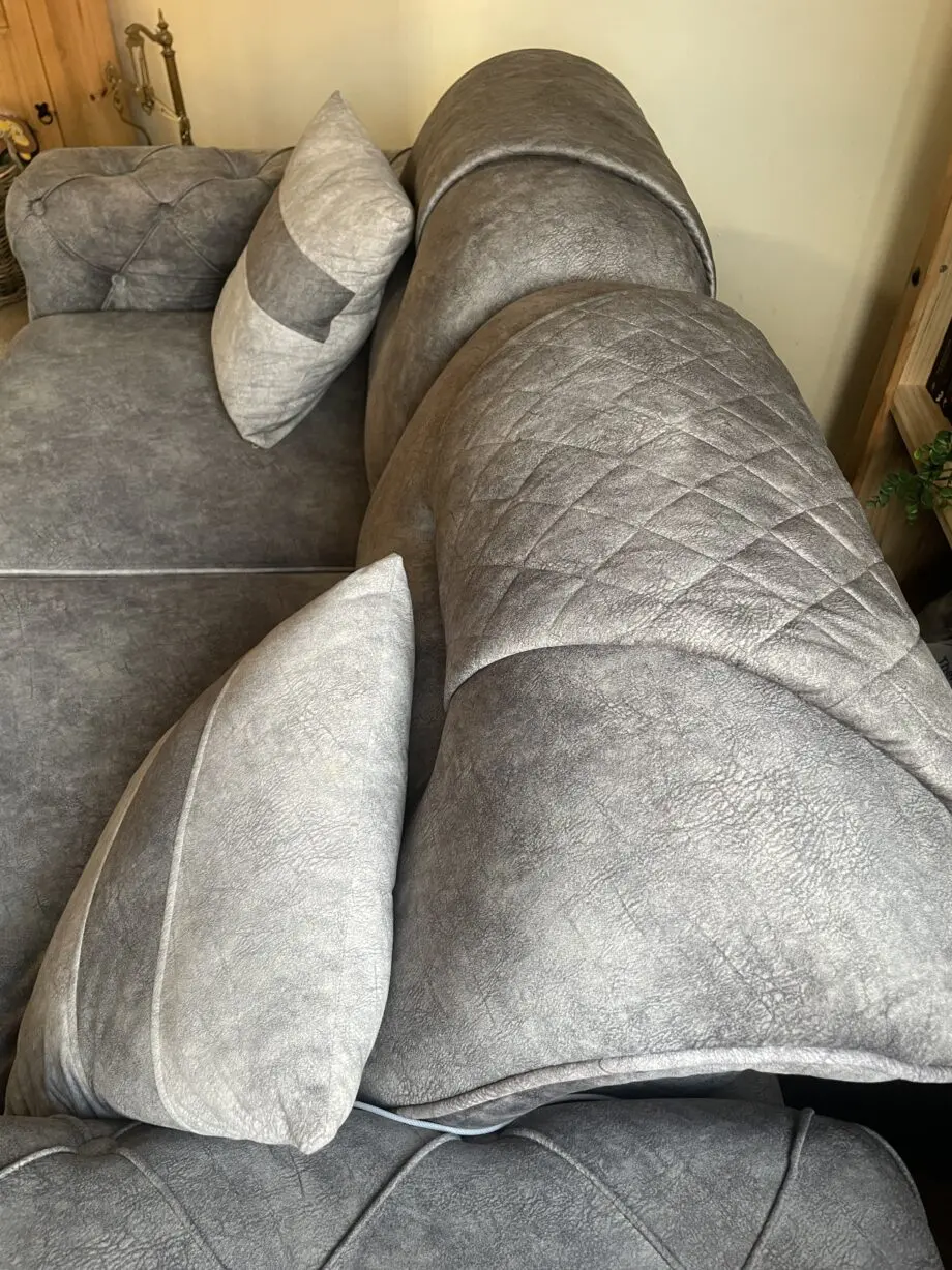 2 and 3 seater Adjustable grey sofas