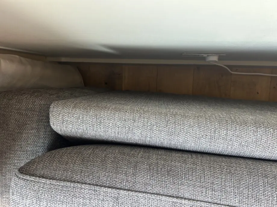 Grey 2-seater sofa with chaise