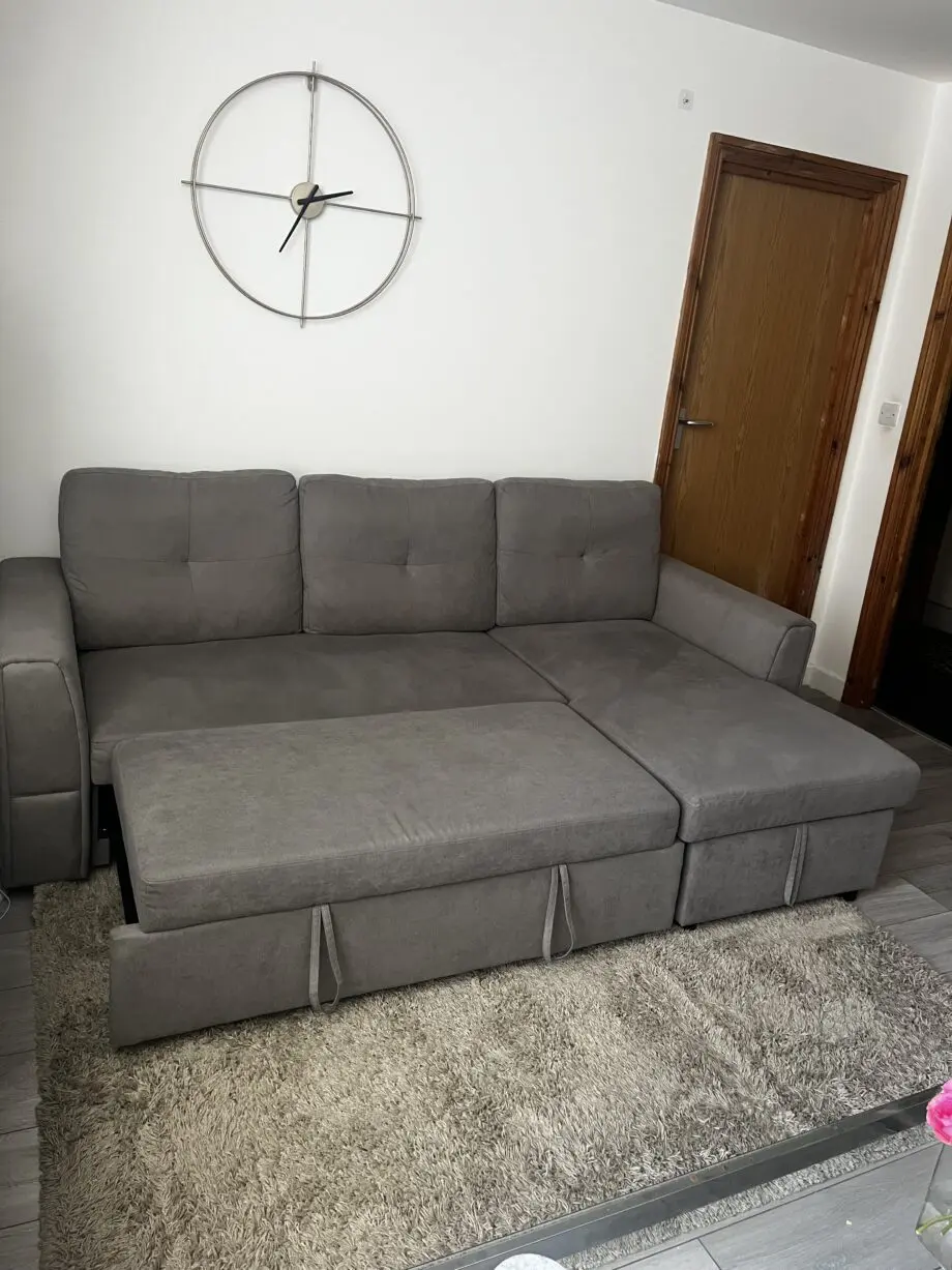 3 seater L shaped sofa with Storage- Grey color