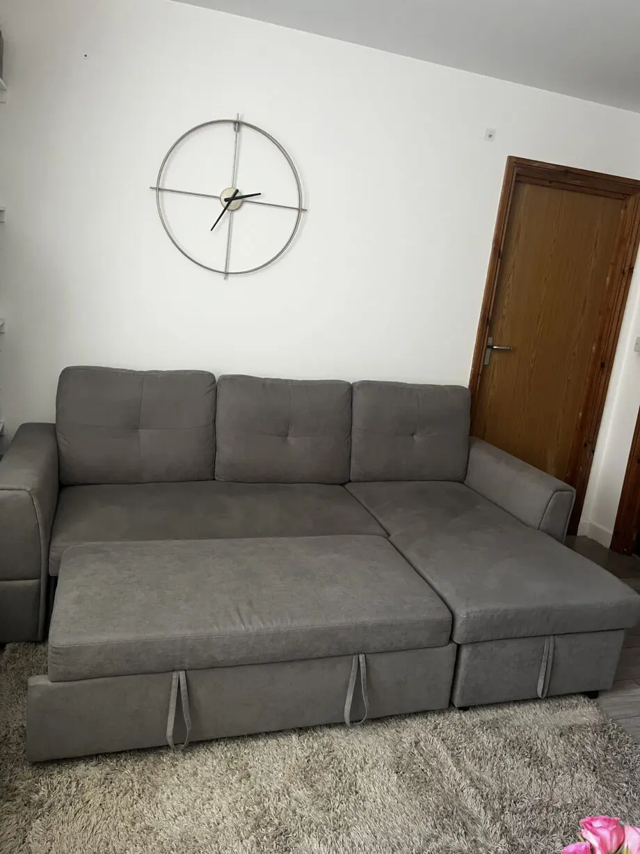 3 seater L shaped sofa with Storage- Grey color