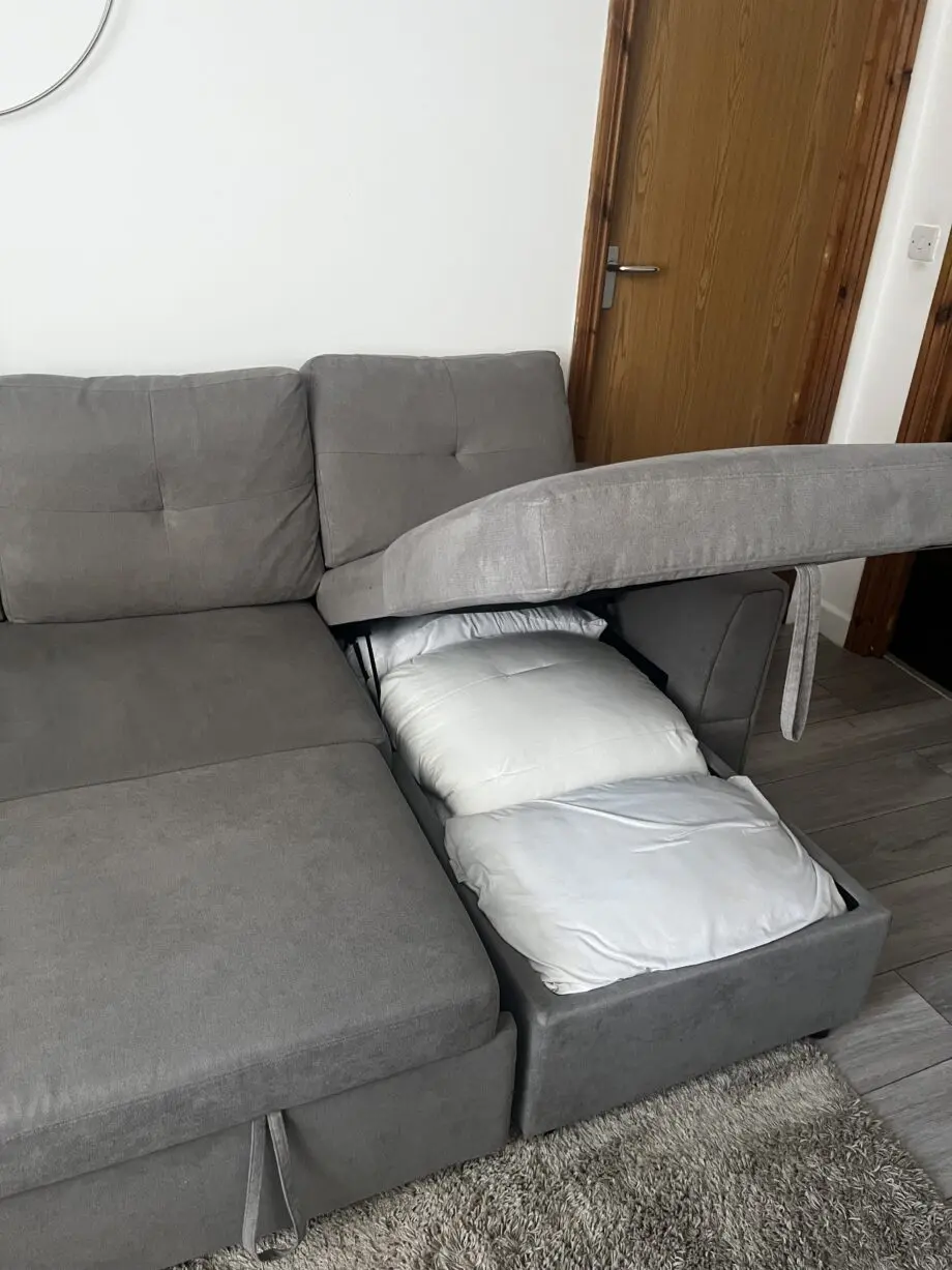 3 seater L shaped sofa with Storage- Grey color