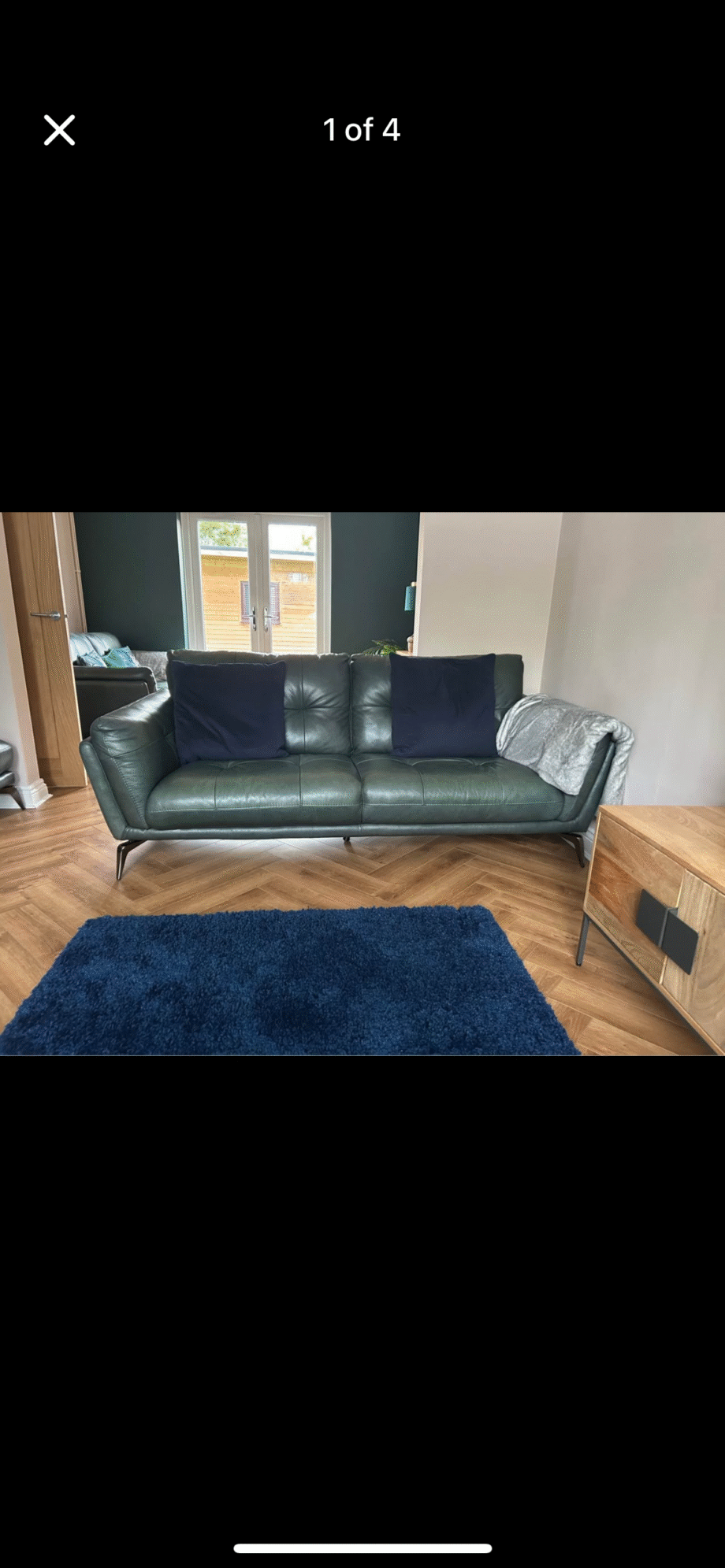 DFS 3 seater leather sofa