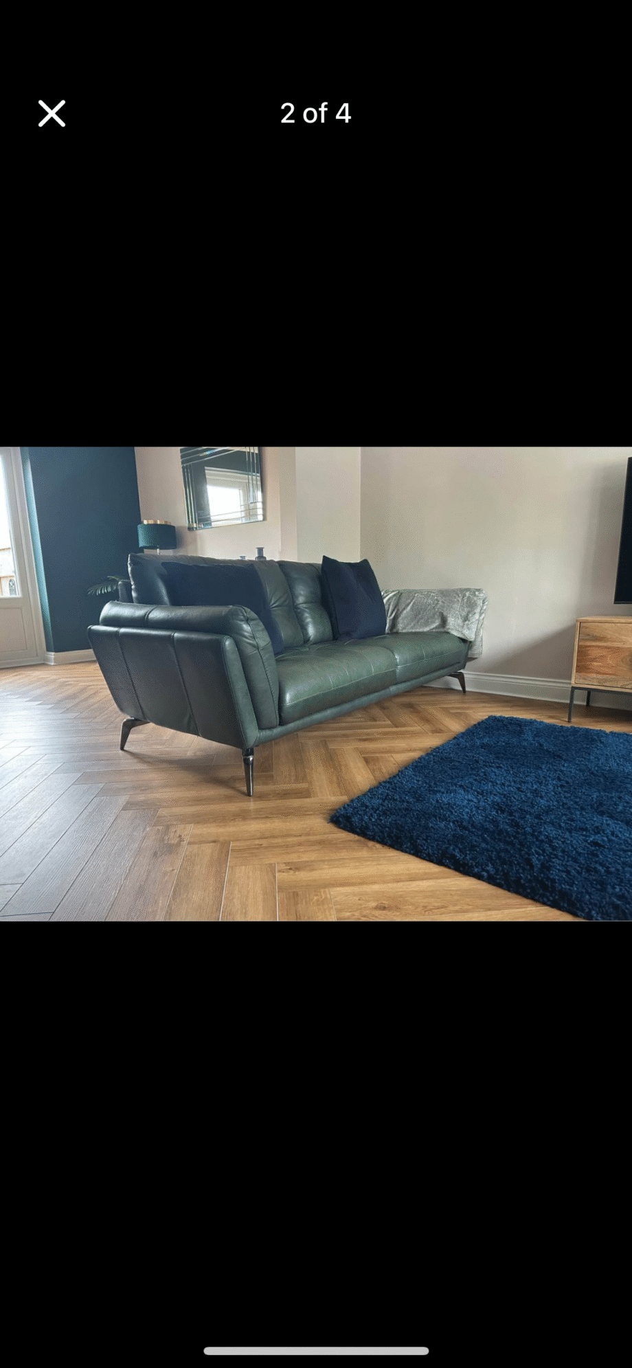 DFS 3 seater leather sofa