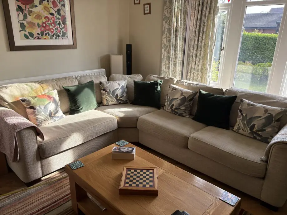 Furniture Village oatmeal corner suite
