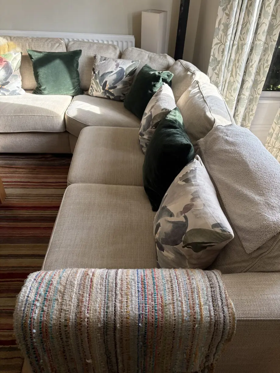 Furniture Village oatmeal corner suite