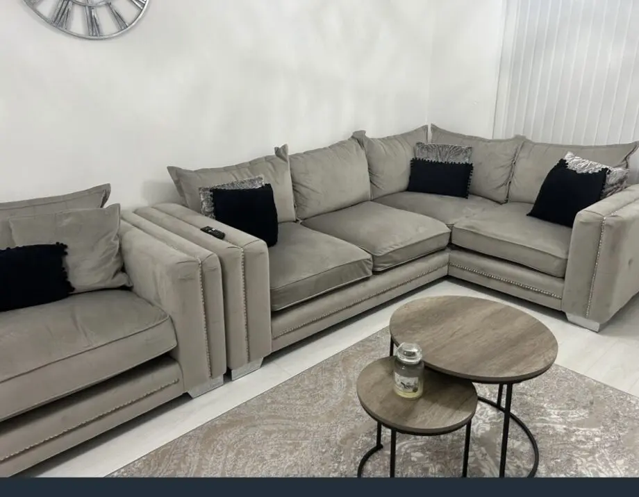 SCS LLB regency corner sofa and Snuggler chair