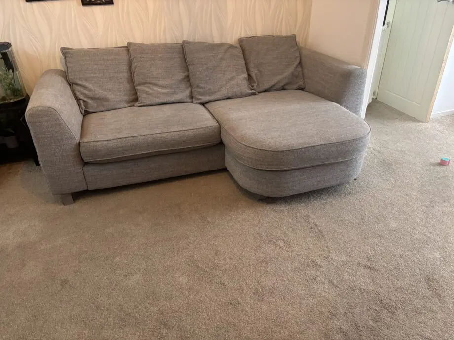 DFS silver lorella sofa set. 1x 4 seater lounger and 1x cuddler sofa