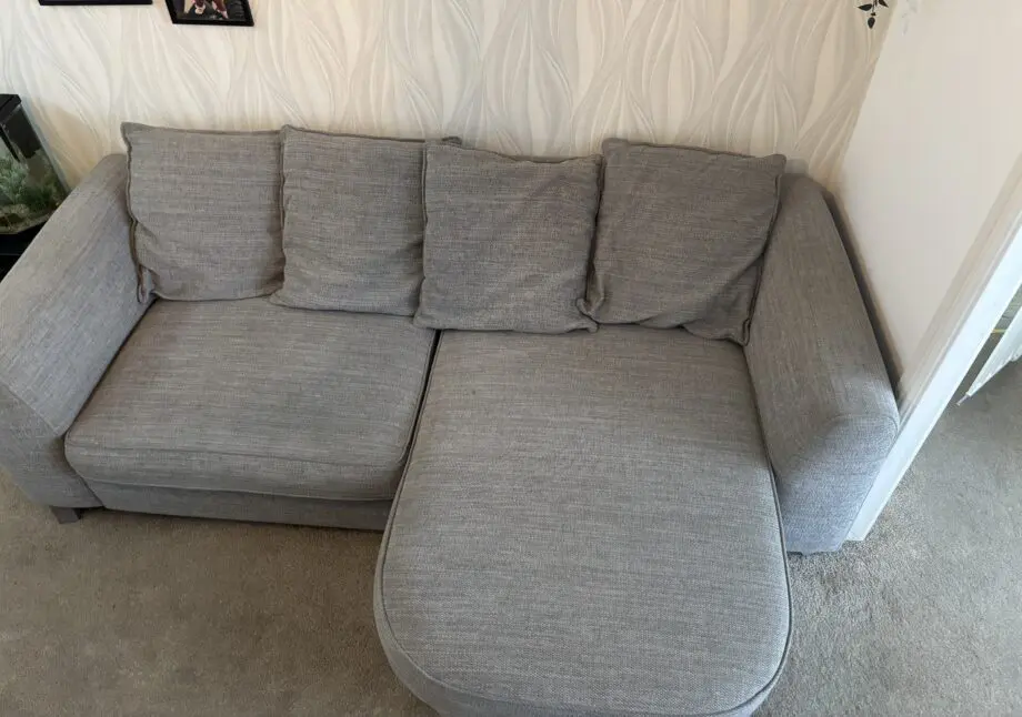 DFS silver lorella sofa set. 1x 4 seater lounger and 1x cuddler sofa