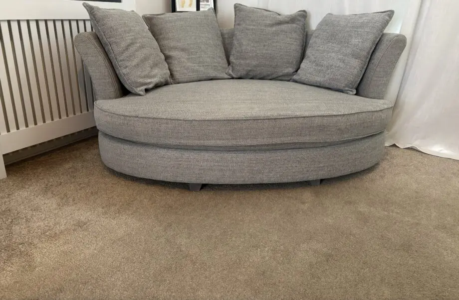 DFS silver lorella sofa set. 1x 4 seater lounger and 1x cuddler sofa