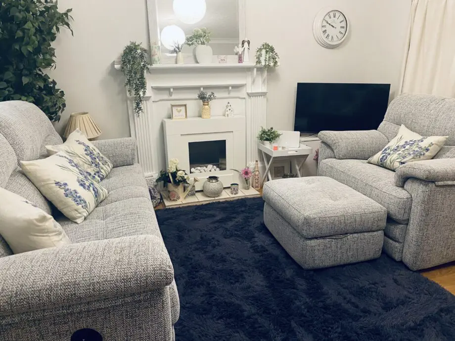 G Plan Stratford 3 seater power recliner Sofa ,Snuggle chair & Footstool with storage
