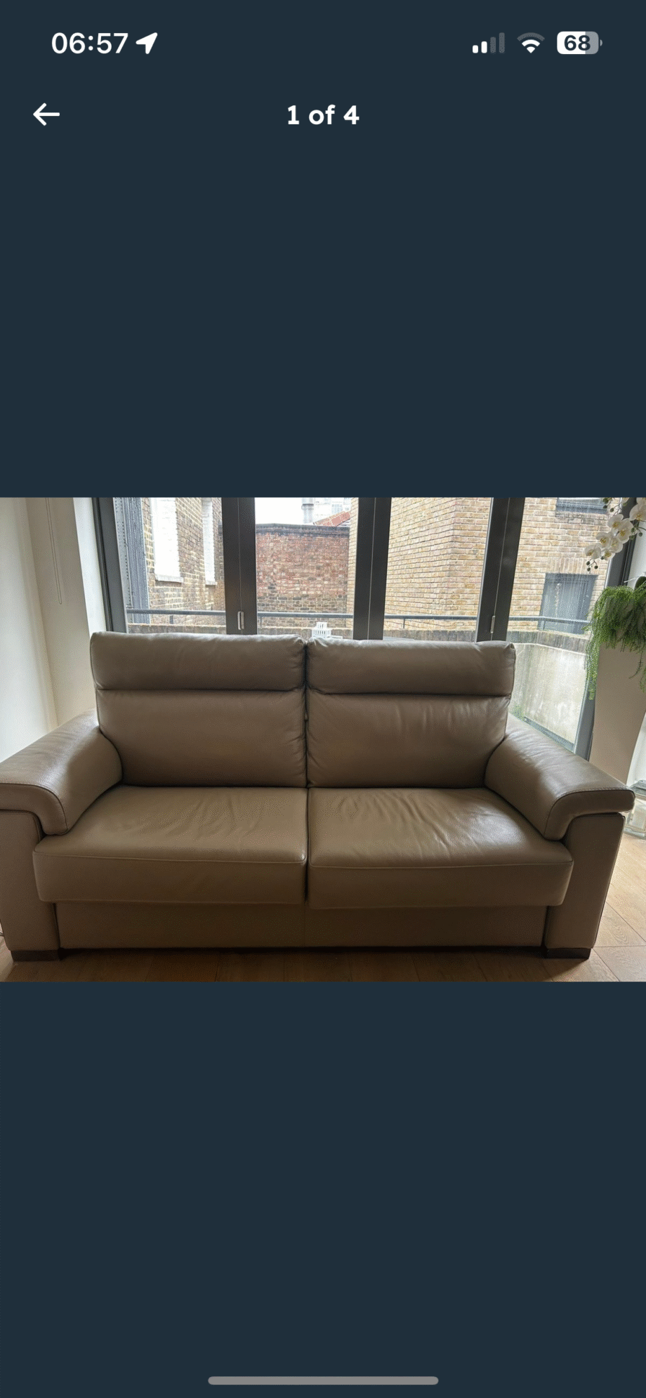 Italian leather sofa bed