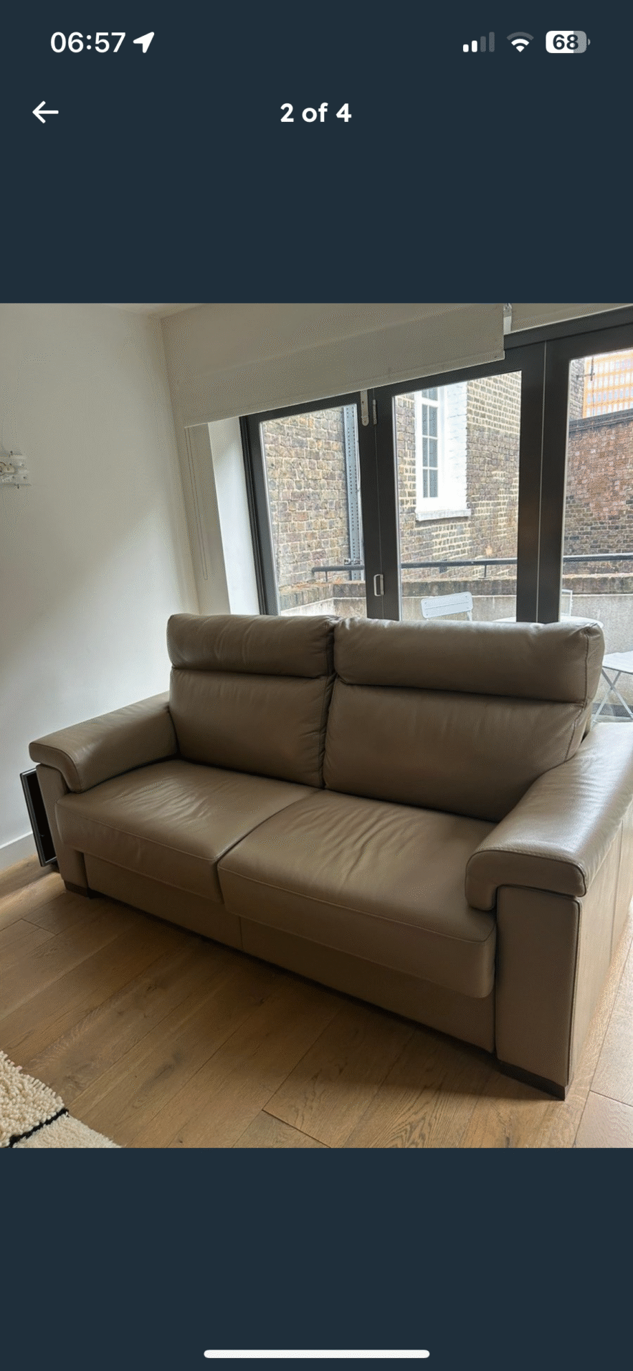 Italian leather sofa bed