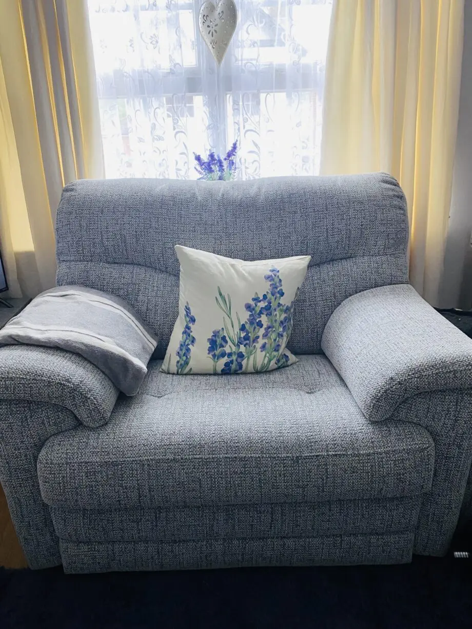ONLY TWO MONTH OLD G Plan Stratford 3 seater power recliner Sofa ,Snuggle chair & Footstool with storage