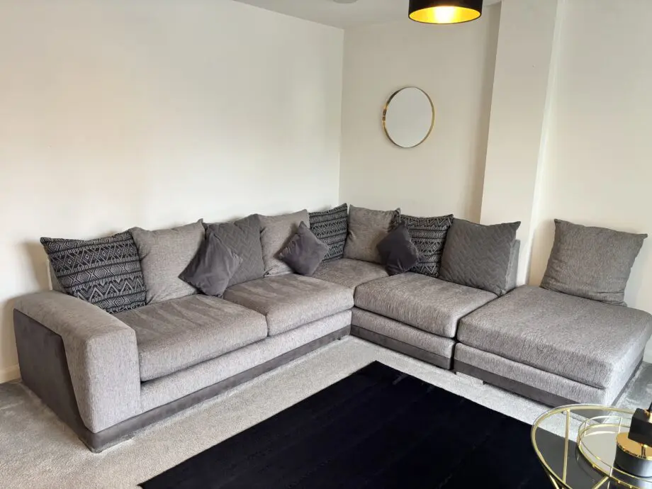 SCS Grey Corner Sofa & Footstool