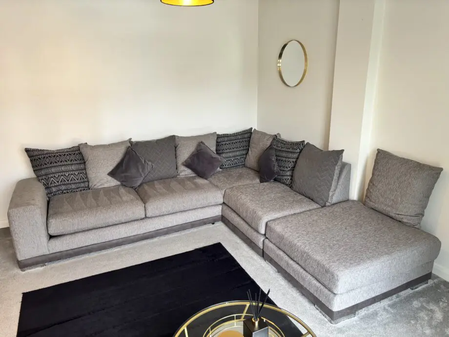 SCS Grey Corner Sofa & Footstool
