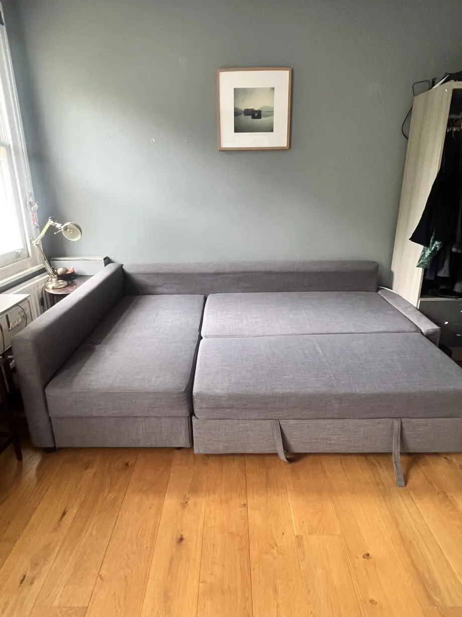 Ikea FRIHETEN grey corner sofa-bed with storage
