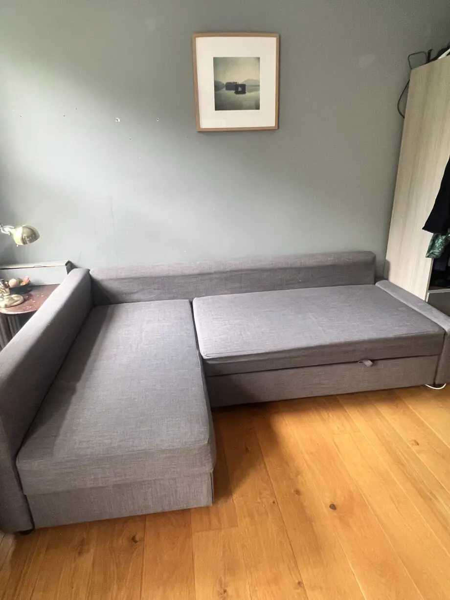 Ikea FRIHETEN grey corner sofa-bed with storage