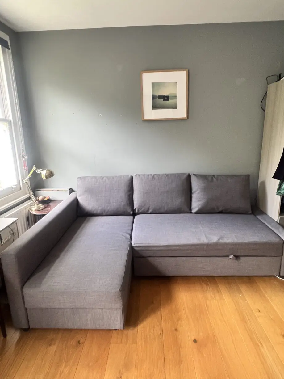 Ikea FRIHETEN grey corner sofa-bed with storage