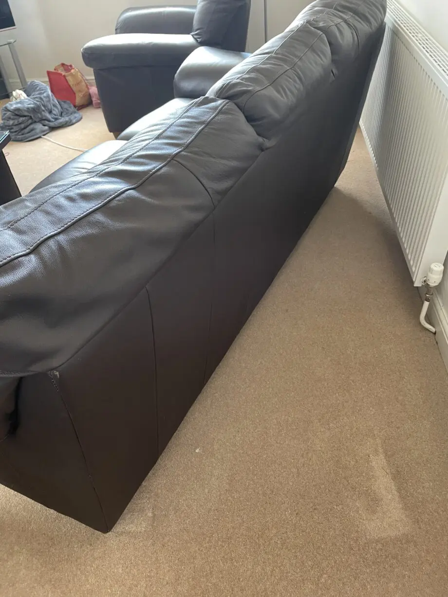 SCS brown leather 3 seater sofa