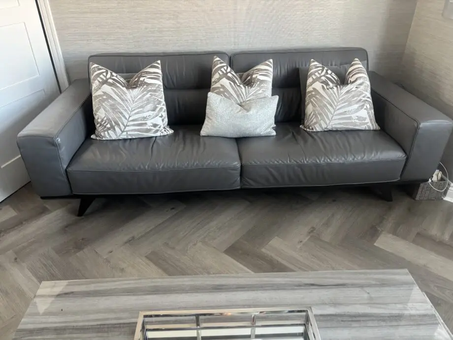 Natuzzi Editions Italian Leather Sofa & Swivel Chair