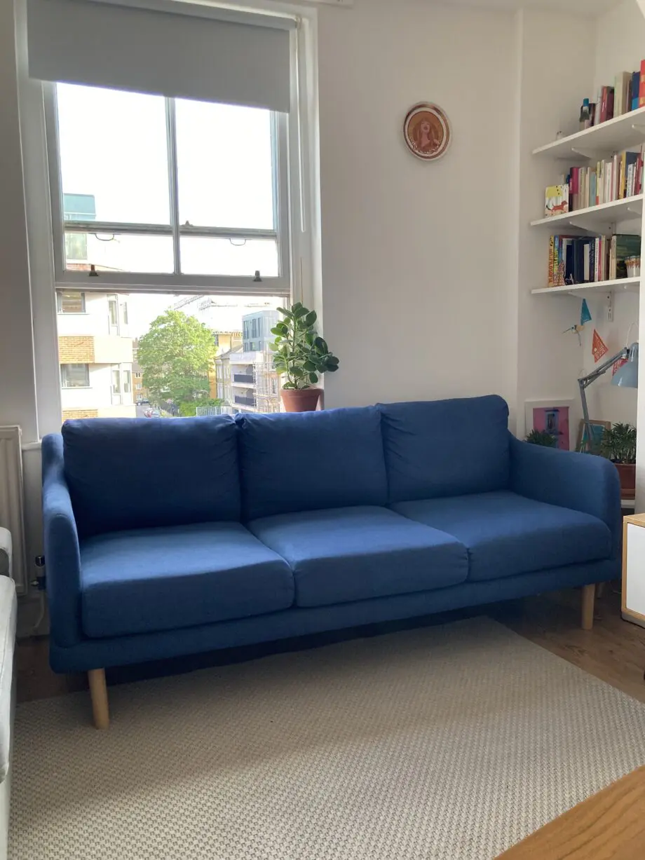 John Lewis blue 3 seater sofa