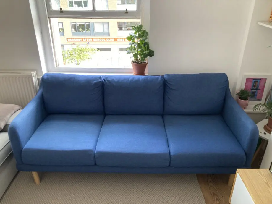 John Lewis blue 3 seater sofa