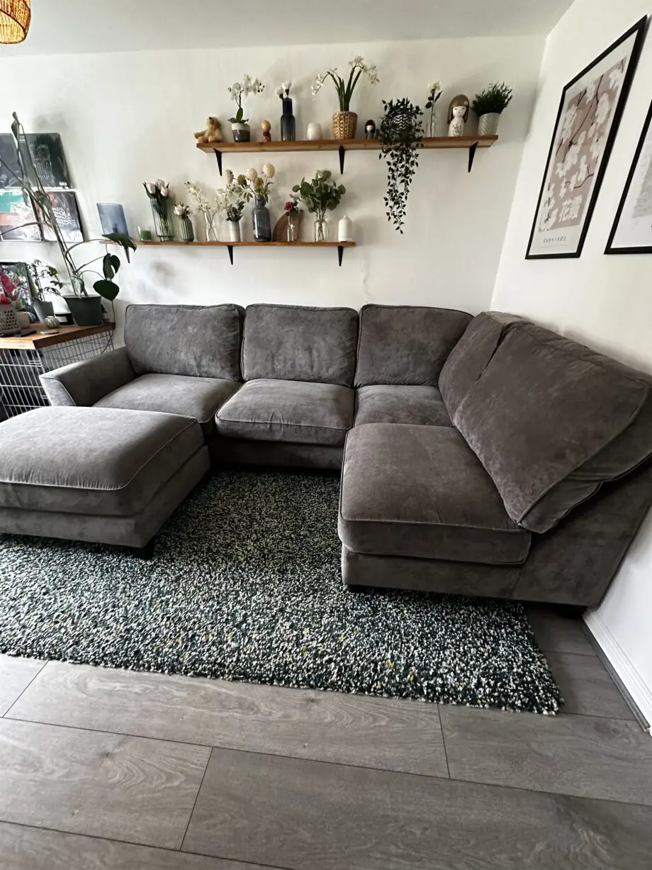 Grey corner sofa - Furniture Village Legend Classic Back Fabric Corner Sofa