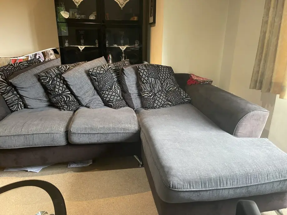 Grey four seater comfortable sofa