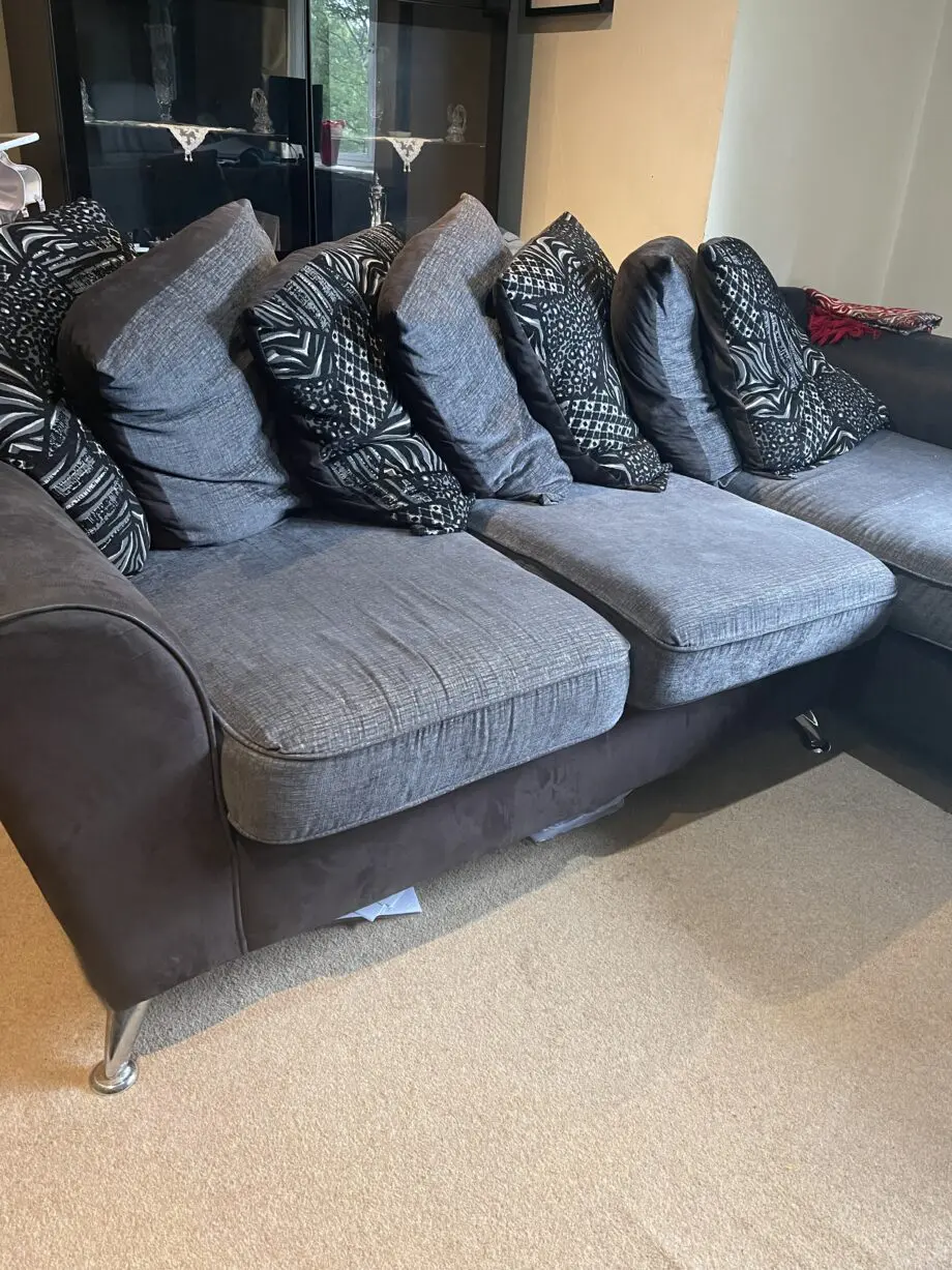Grey four seater comfortable sofa
