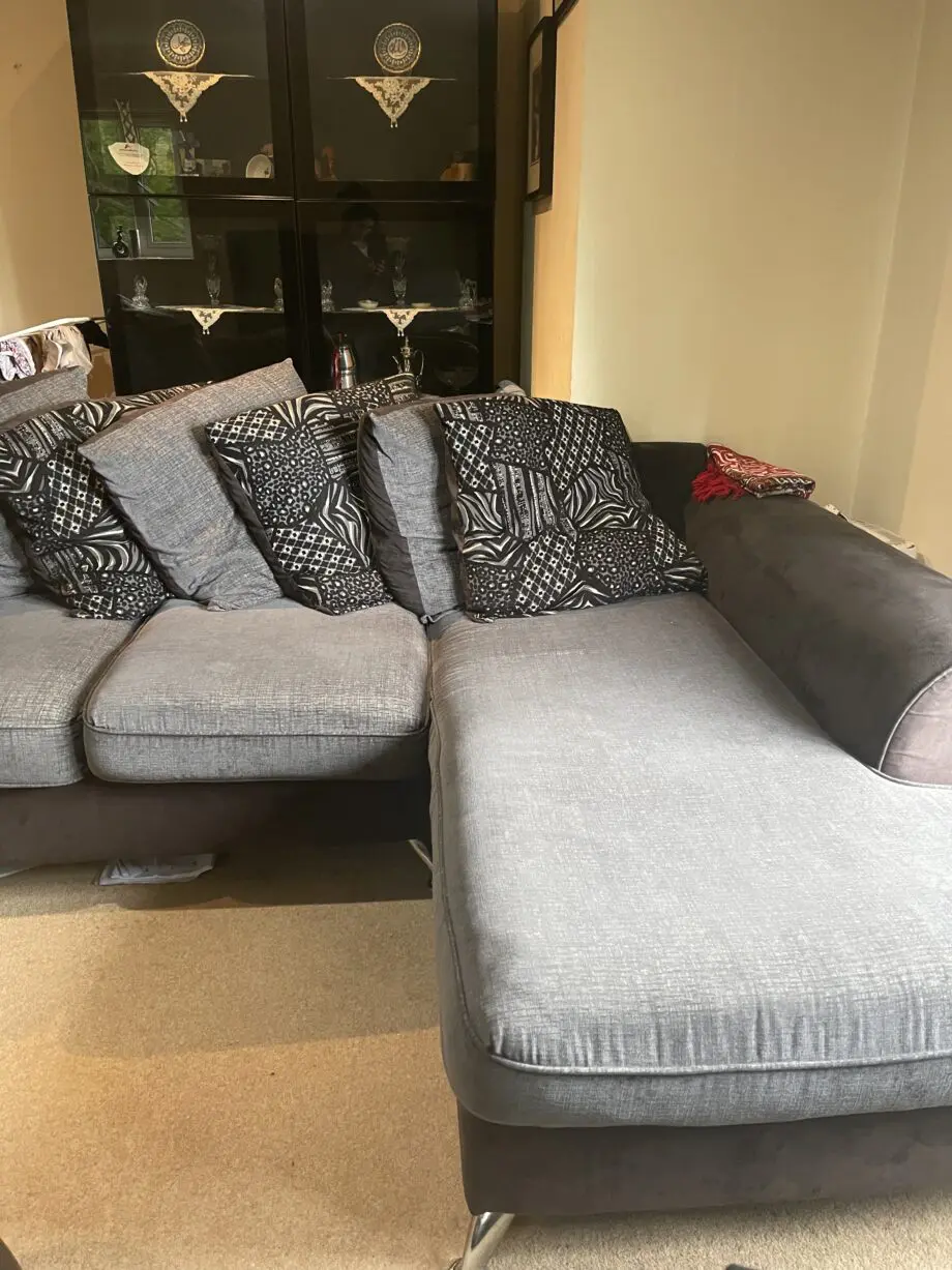 Grey four seater comfortable sofa