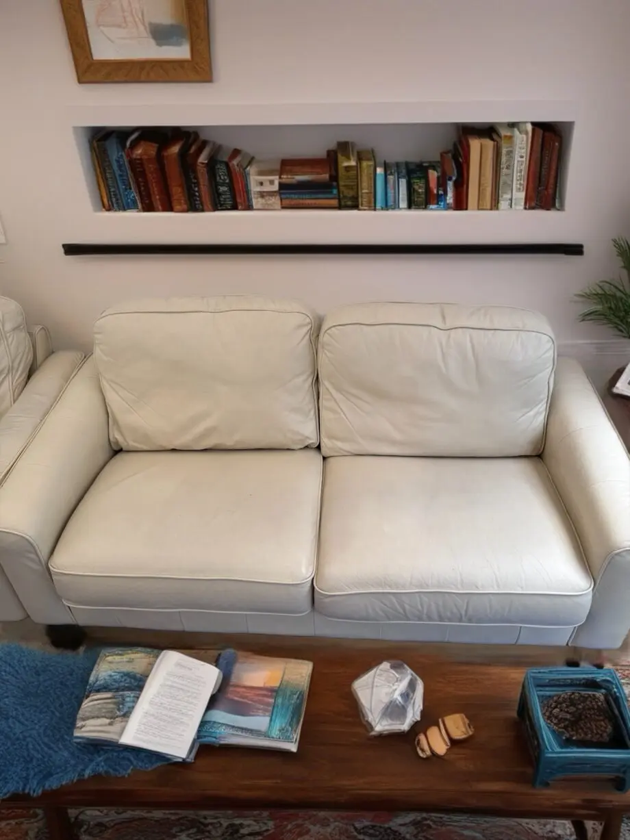 Cream Leather Sofa Set – Timeless Elegance & Comfort
