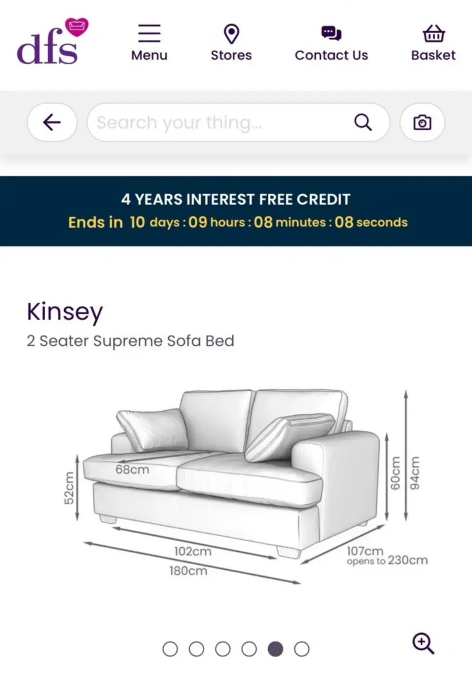 2 Seat Sofa Bed - DFS - Kinsey