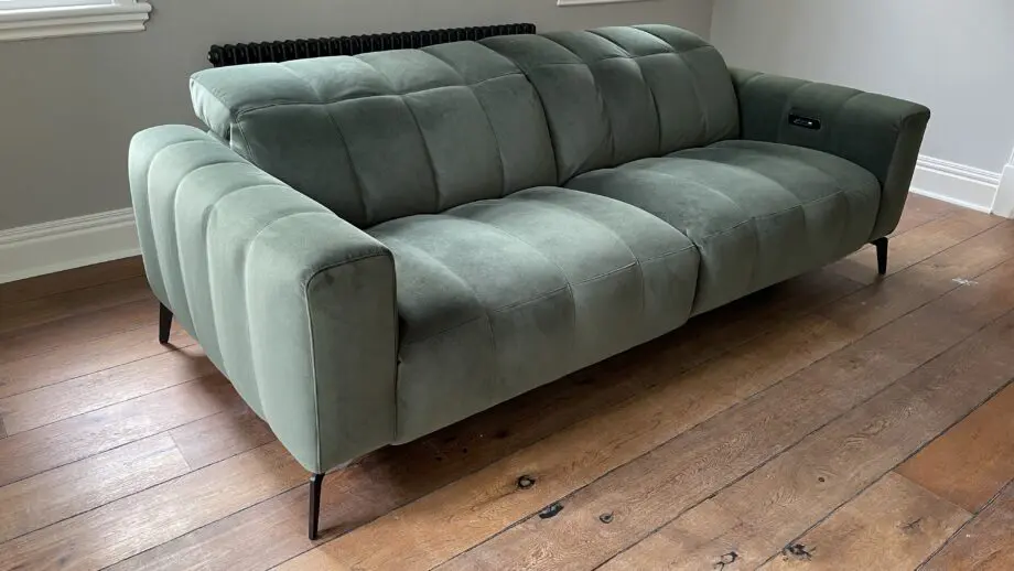 Natuzzi Intensità 3 Seat Green Recliner