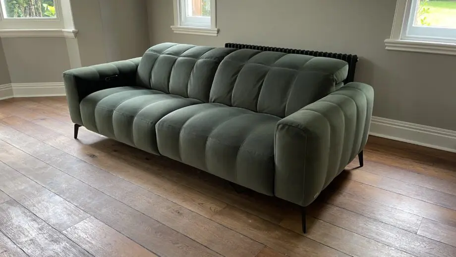 Natuzzi Intensità 3 Seat Green Recliner
