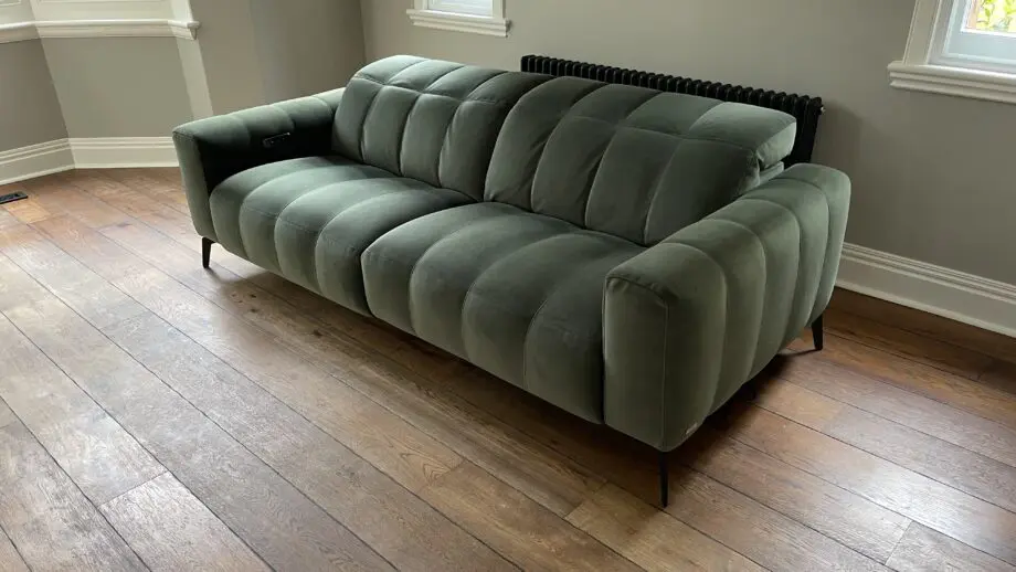 Natuzzi Intensità 3 Seat Green Recliner