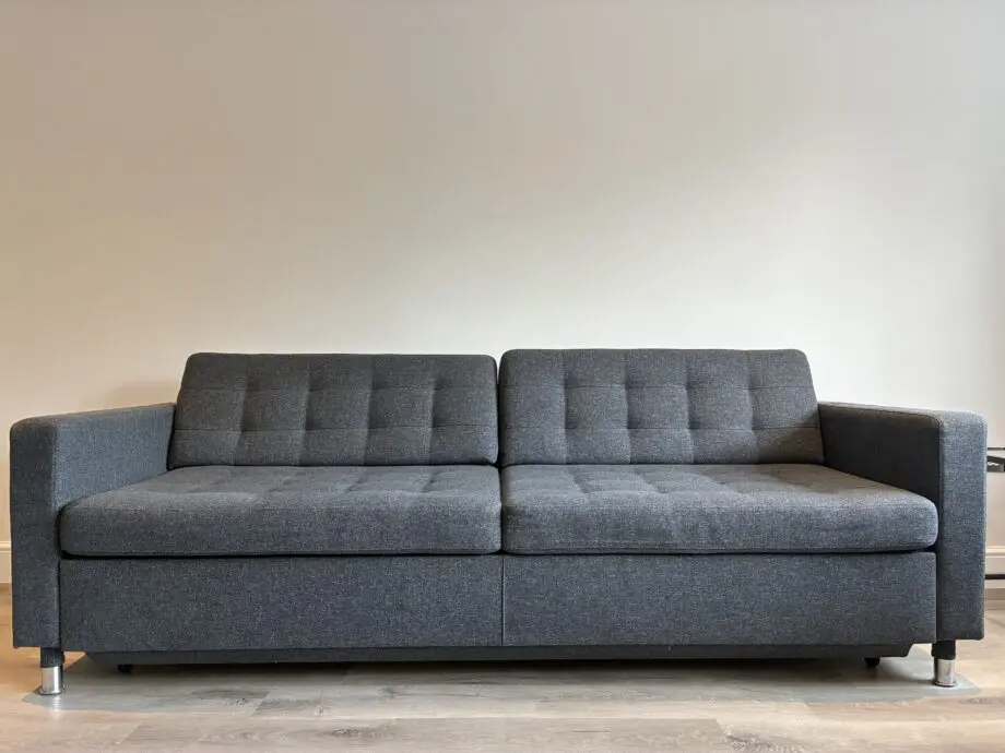 IKEA- LANDSKRONA 3-seat sofa-bed, Gunnared dark grey/metal