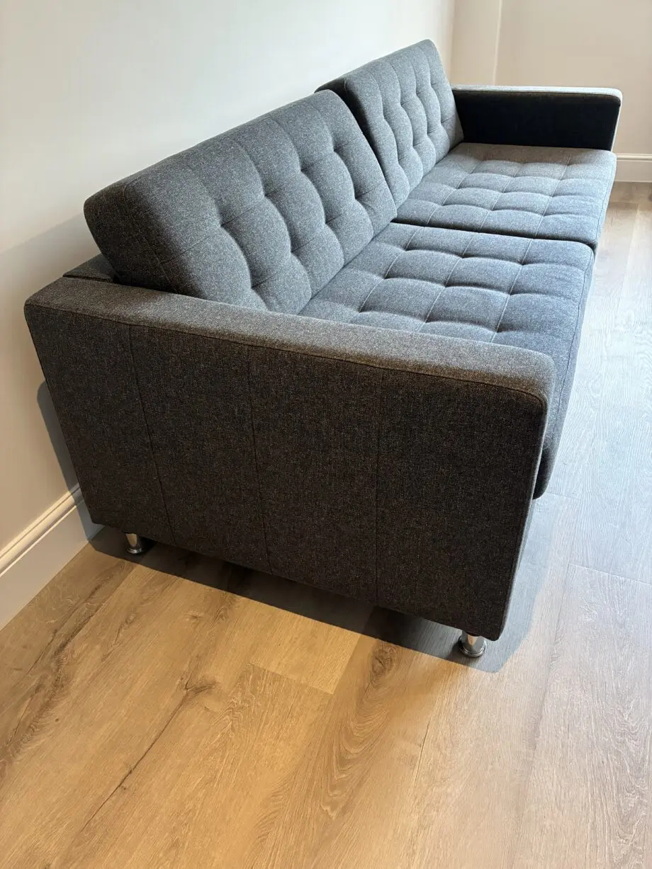 IKEA- LANDSKRONA 3-seat sofa-bed, Gunnared dark grey/metal
