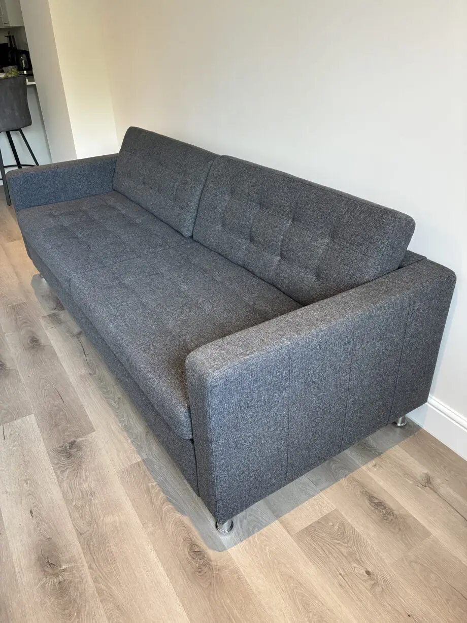 IKEA- LANDSKRONA 3-seat sofa-bed, Gunnared dark grey/metal
