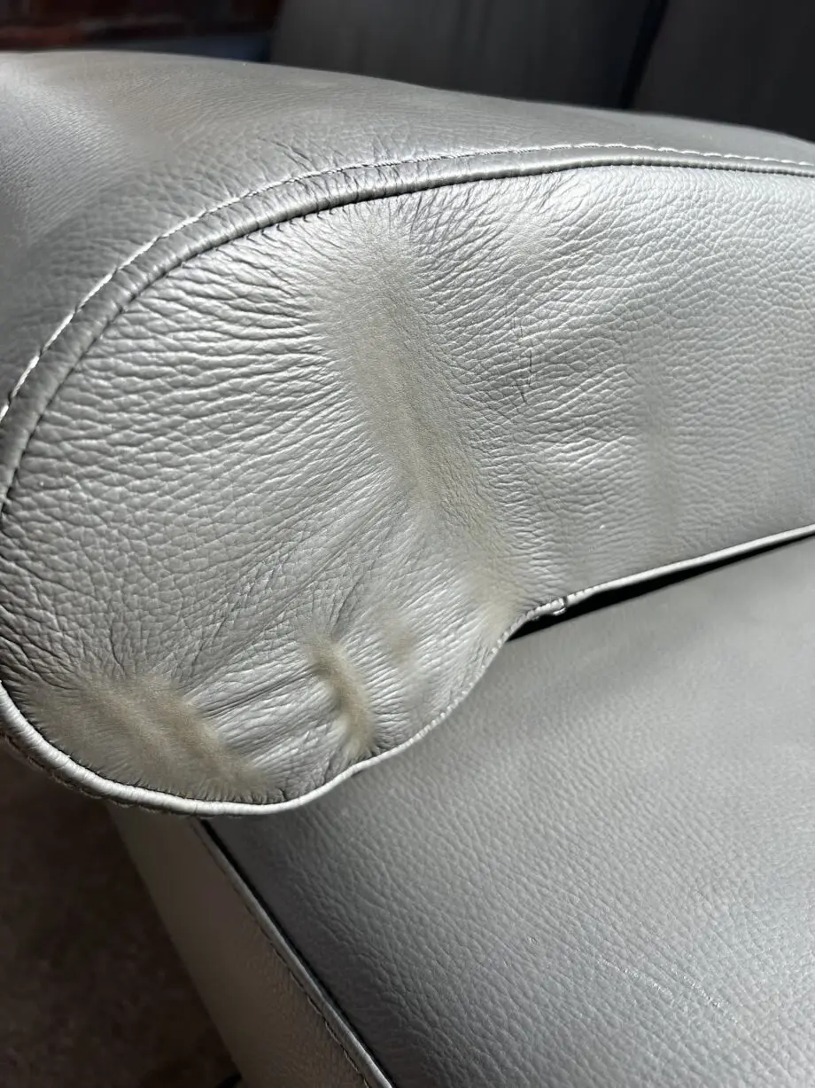 Grey Italian Leather Sofa bed