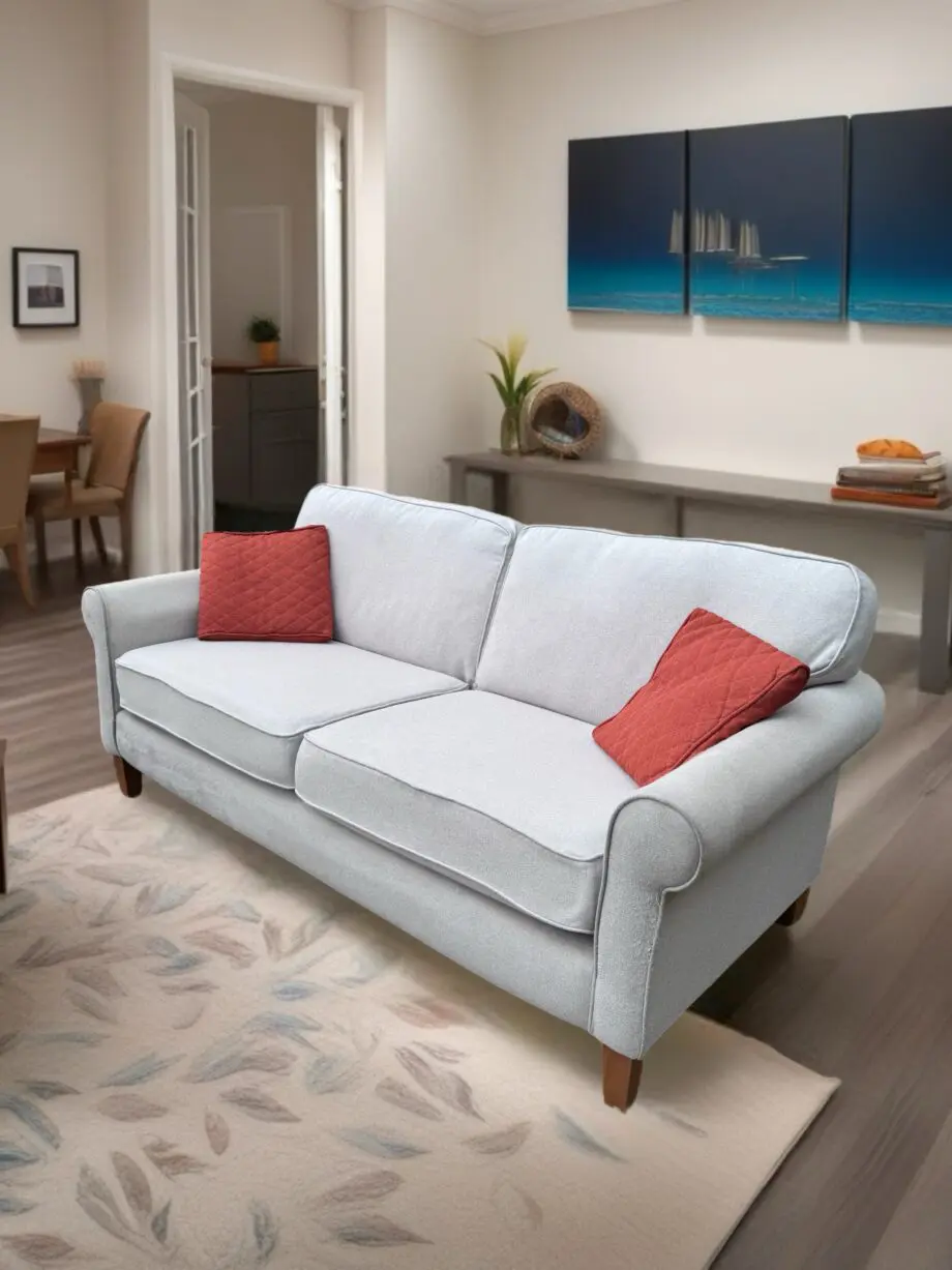Stylish Light Grey 2-Seater Sofa – Good Condition!