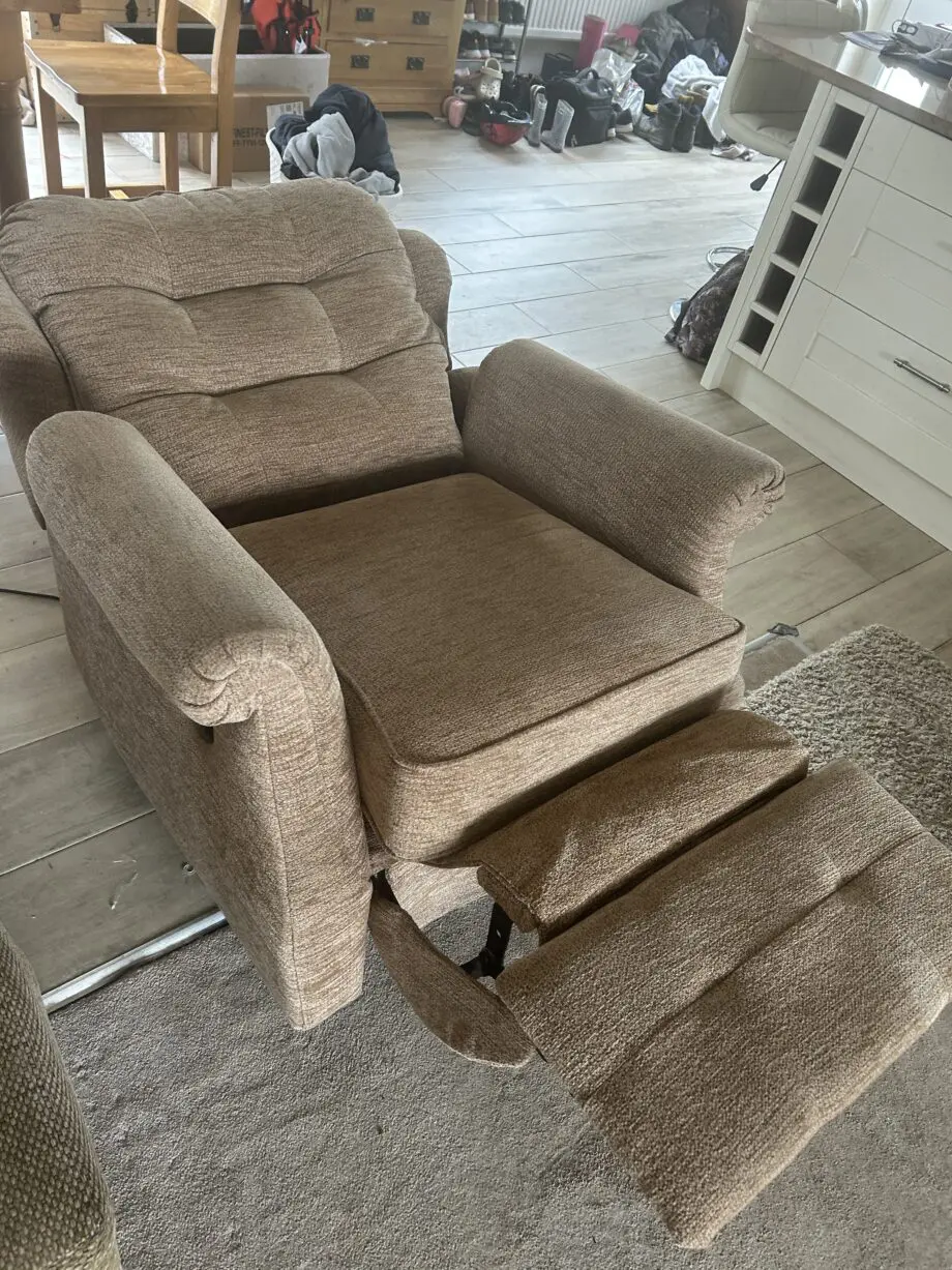 G Plan Fully Electric Lay-Flat Recliner Chair In Beige/Brown
