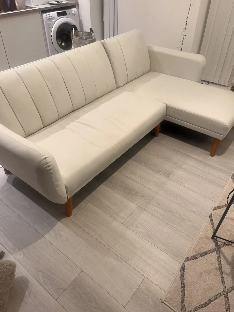 Brittany sectional 3 seater sofa bed cream/white