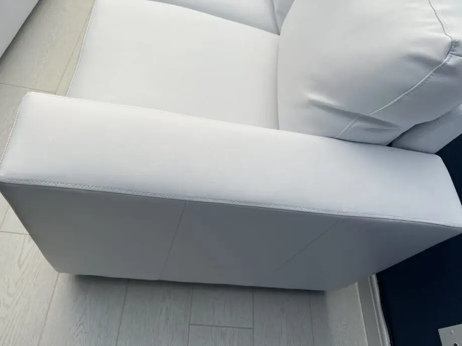 White faux leather 3 & 2 seater sofa set