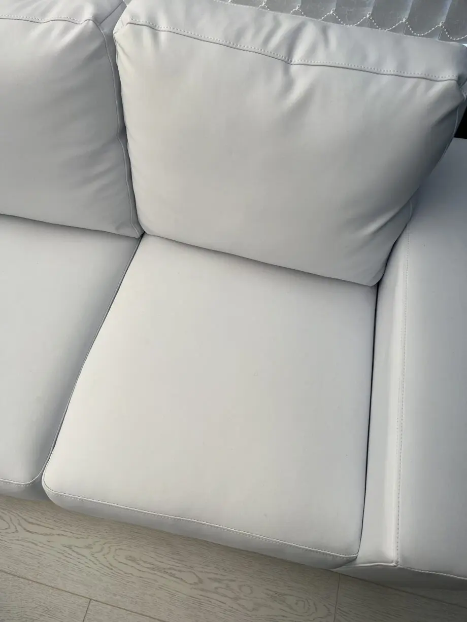 White faux leather 3 & 2 seater sofa set