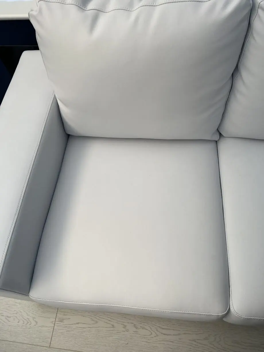 White faux leather 3 & 2 seater sofa set