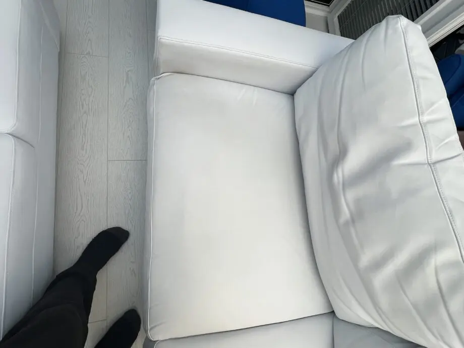 White faux leather 3 & 2 seater sofa set